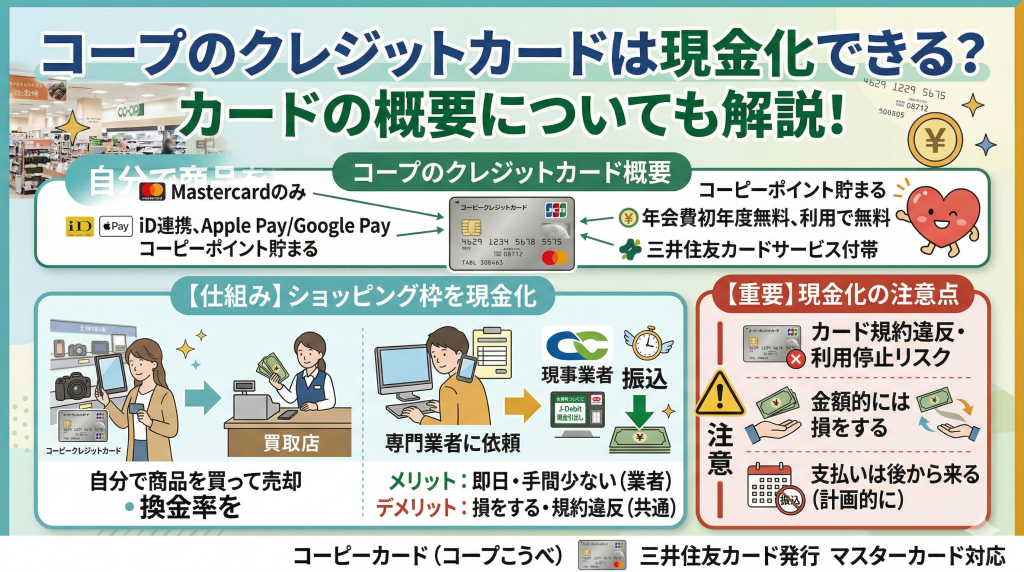コープのクレジットカードは現金化できる？カードの概要についても解説！