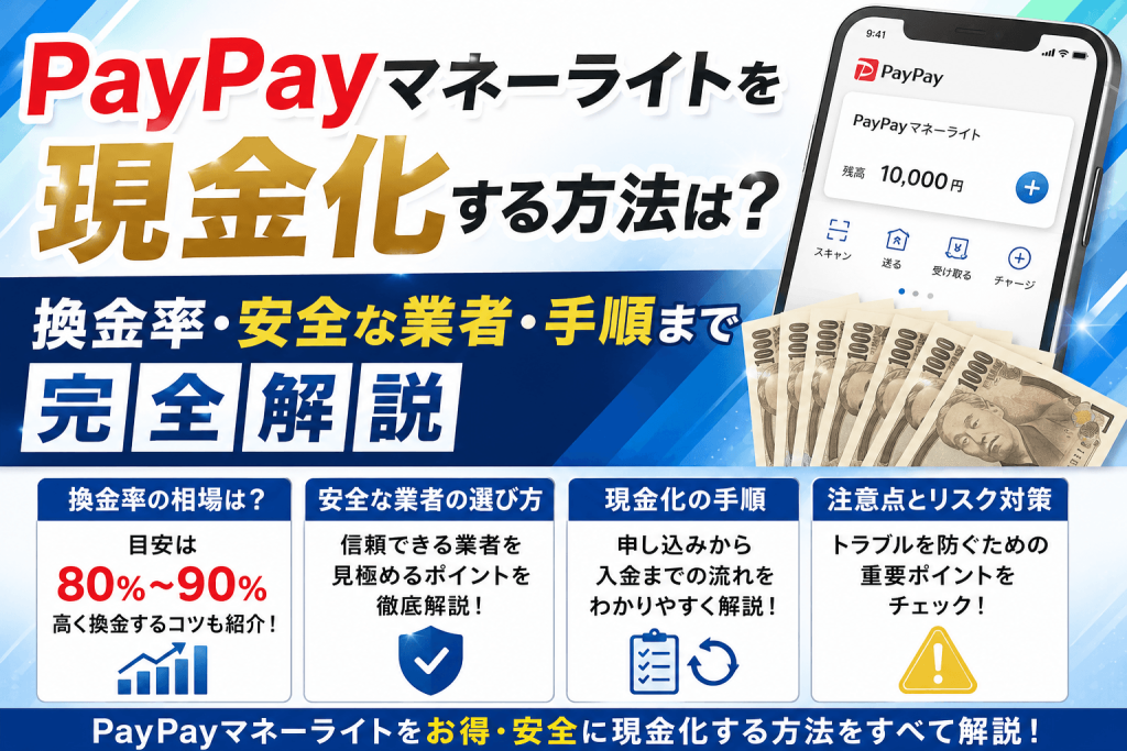 PayPayマネーライトを現金化する方法は？換金率・安全な業者・手順まで完全解説
