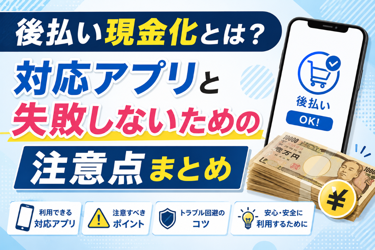 後払い現金化とは？対応アプリと失敗しないための注意点まとめ【2026年最新版】
