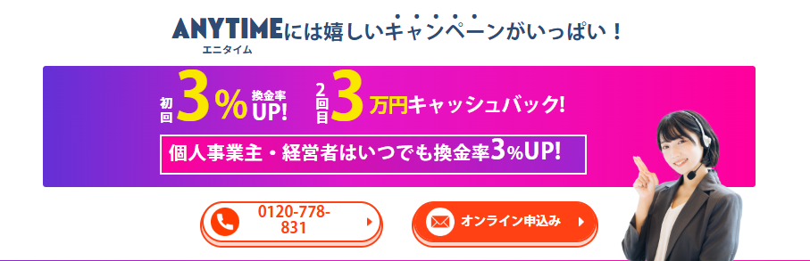 エニタイムキャンペーン情報