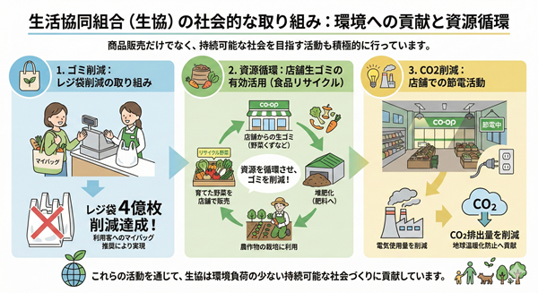 生活協同組合でおこなわれている社会的な取り組み